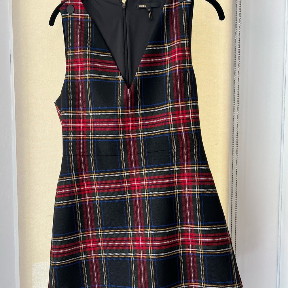 Maje Plaid Print V-Neck Romper - Picture 7 of 11